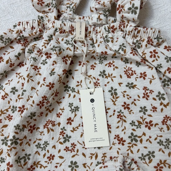 Quincy Mae Ruffle sleeveless floral dress and bloomer set - 6-12M, organic - Picture 3 of 15